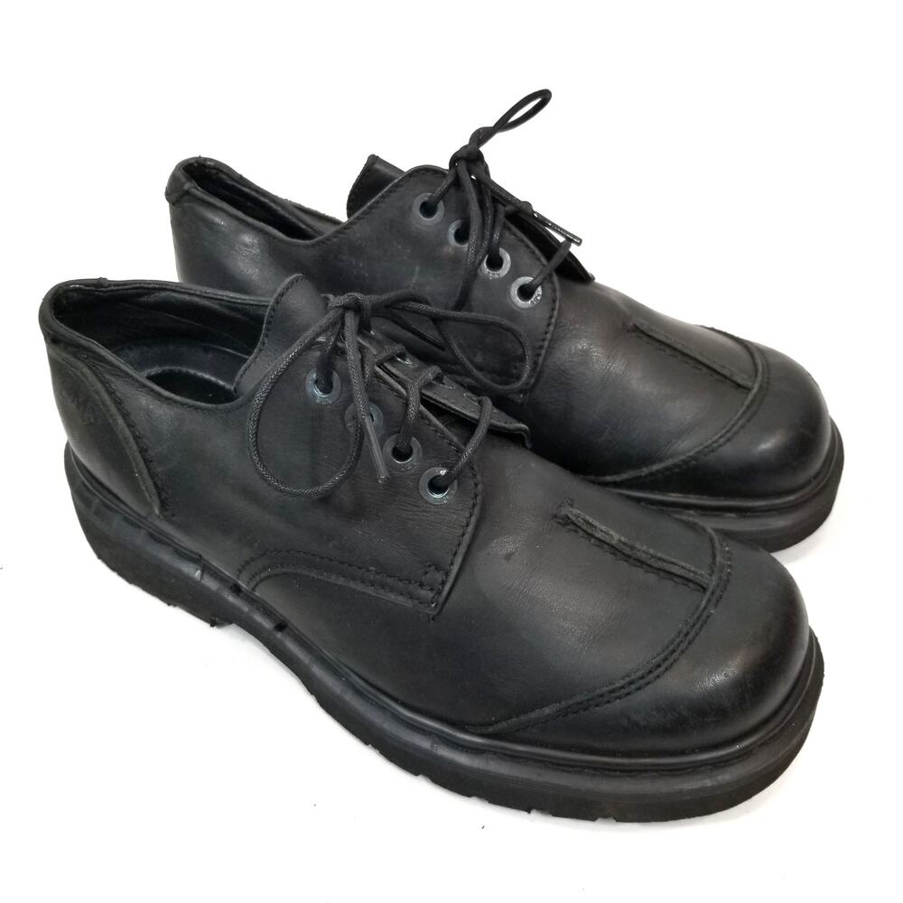 Dr. Martens Men's Women's Unisex Black Leather Lace Up Chunky Shoes Size Men's 9
